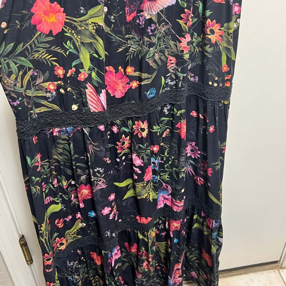 Next Beachwear Black and Floral Lace Dress - Maxi Size UK 10 - Picture 7 of 12